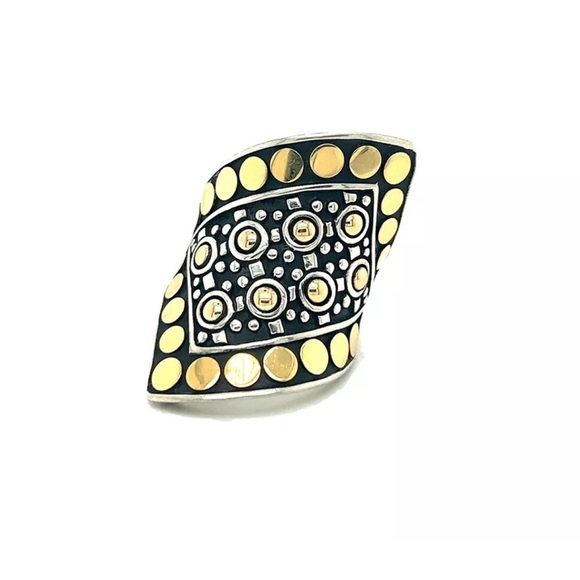 John Hardy 18K solid gold and sterling silver Jaisalmer Dot Contour wrap ring - Picture 2 of 5
